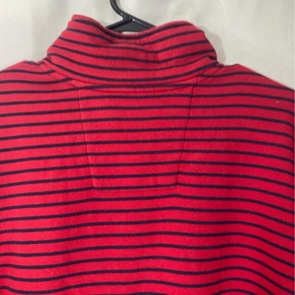 Nautica Red & Navy Striped Quarter-Zip Pullover Sweatshirt G - Picture 3 of 5